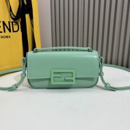 Fendi Baguette Phone Pouch In Calf Leather Green