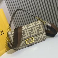 Fendi Medium Baguette Bag In FF Motif Canvas Grey