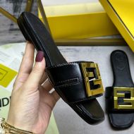 Fendi FFold Slides Women Leather Black