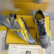 Fendi Flow Sneakers Men Mesh and Suede Black