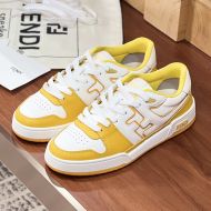 Fendi Match Compact Sneakers Unisex Leather White/Yellow