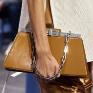 Fendi Medium Peekaboo Cut Bag In Calf Leather Brown