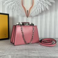 Fendi Mini Peekaboo Cut Bag In Calf Leather White