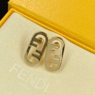 Fendi O'Lock Stud Earrings In Metal Gold