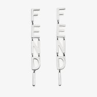 Fendi Fendigraphy Drop Earrings In Metal Palladium