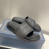 Fendi Signature Slides Unisex Fendace Logo Rubber Black