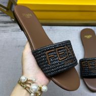 Fendi Sunshine Slides Women Fiber Black