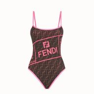 Fendi Swimsuit Women Fendi Roma Amor Motif Lycra Brown/Pink