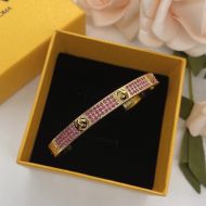 F Is Fendi Bangle Bracelet In Metal with Crystals Gold/Rose